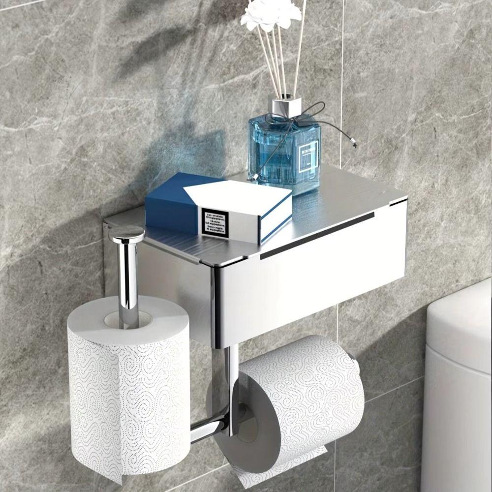 Stainless Steel Toilet Paper Holder Waterproof Hanging Paper Towel Stand Bedroom