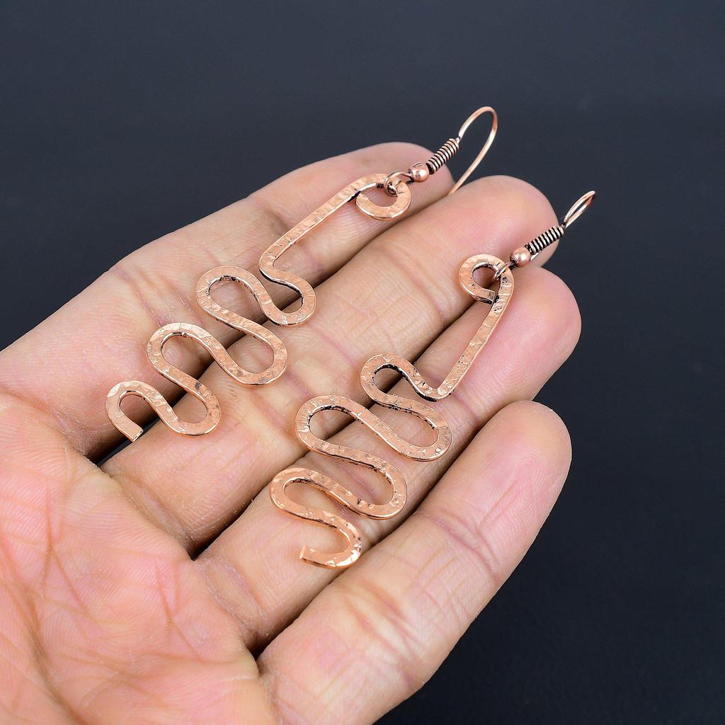 Designer Copper Earrings, Handmade Gemstone Earrings Jewelry, Gifts For Wife Brand New Earrings
