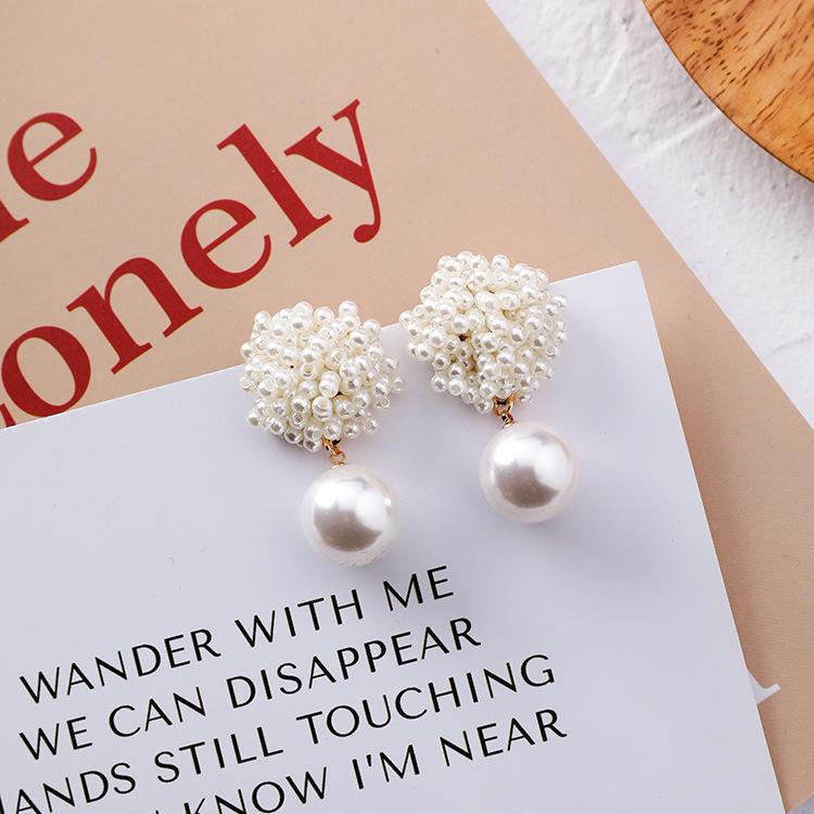 handmade earrings long gowns pearl ball earrings|clip on earrings|ear cuffs|dangle earrings|earring jackets|hoop earrings|stud earrings|European and American flowers