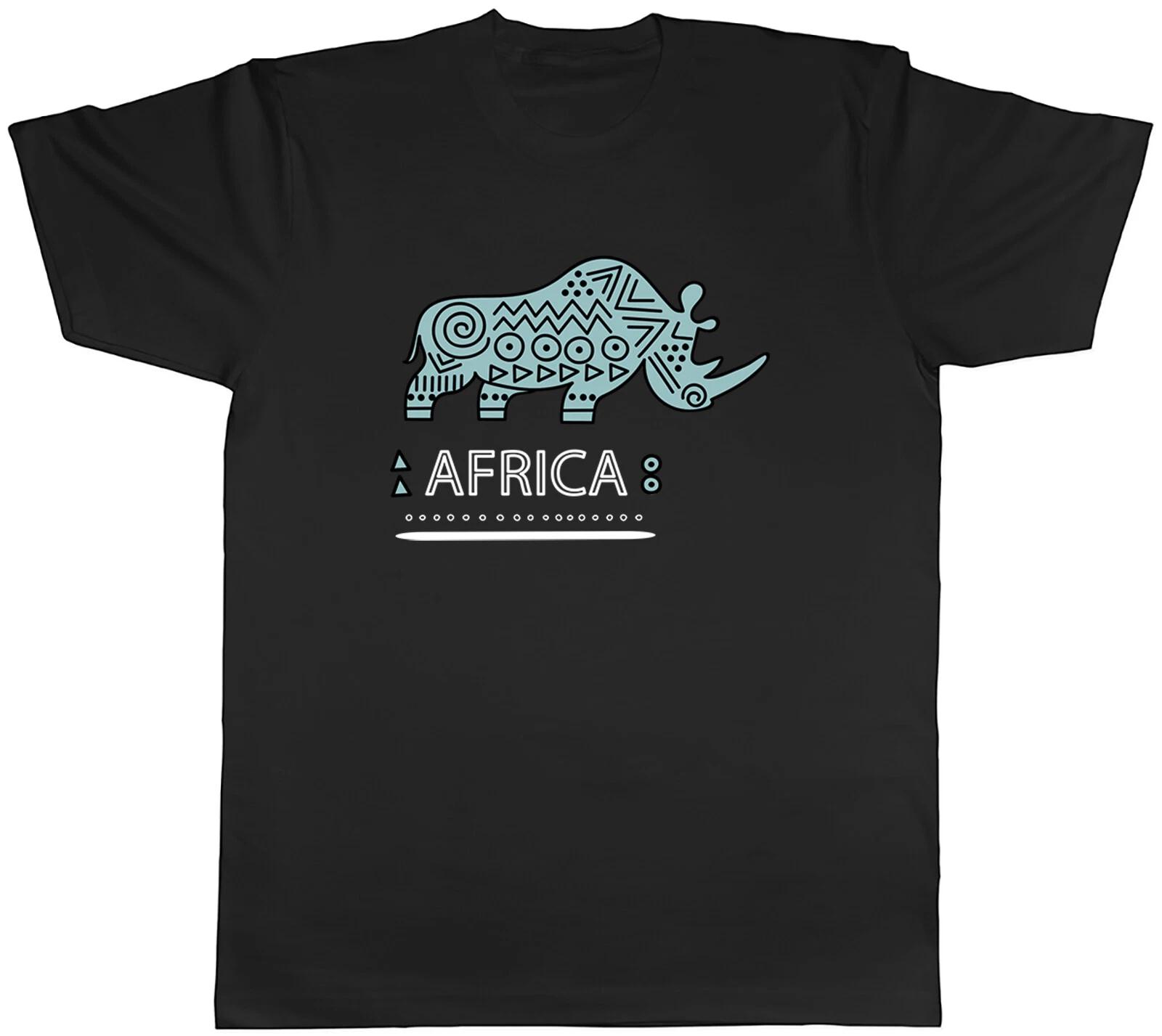 Africa Mens T-Shirt African Pattern Rhino Unisex Tee Gift XXXL