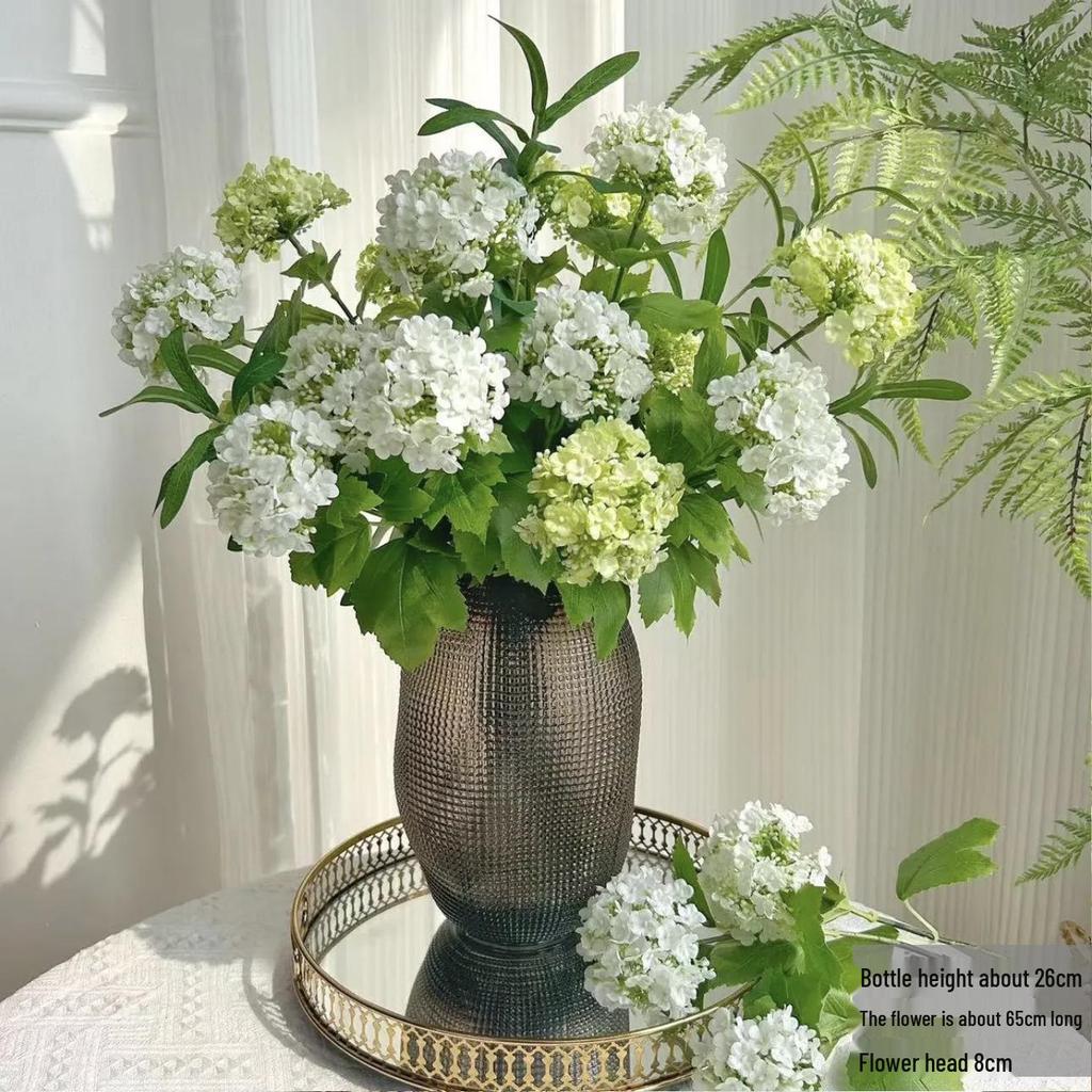 Hydrangea Silk Flower Arrangement for Dining Table and Living Room Decor
