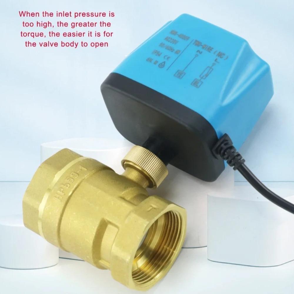 Normal Close Electric Ball Valve 2-Way Brass Valve Actuator Durable Motorized Ball Valve
