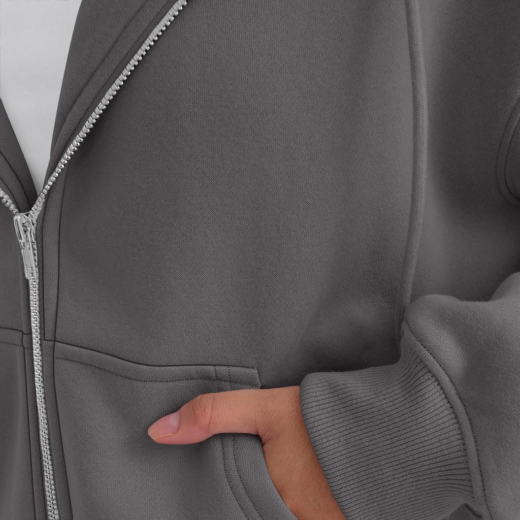 Zip Up Hoodies For Women Cropped Sweatshirts Fall Fashion Outfits Fleece Teen Girls Clothes