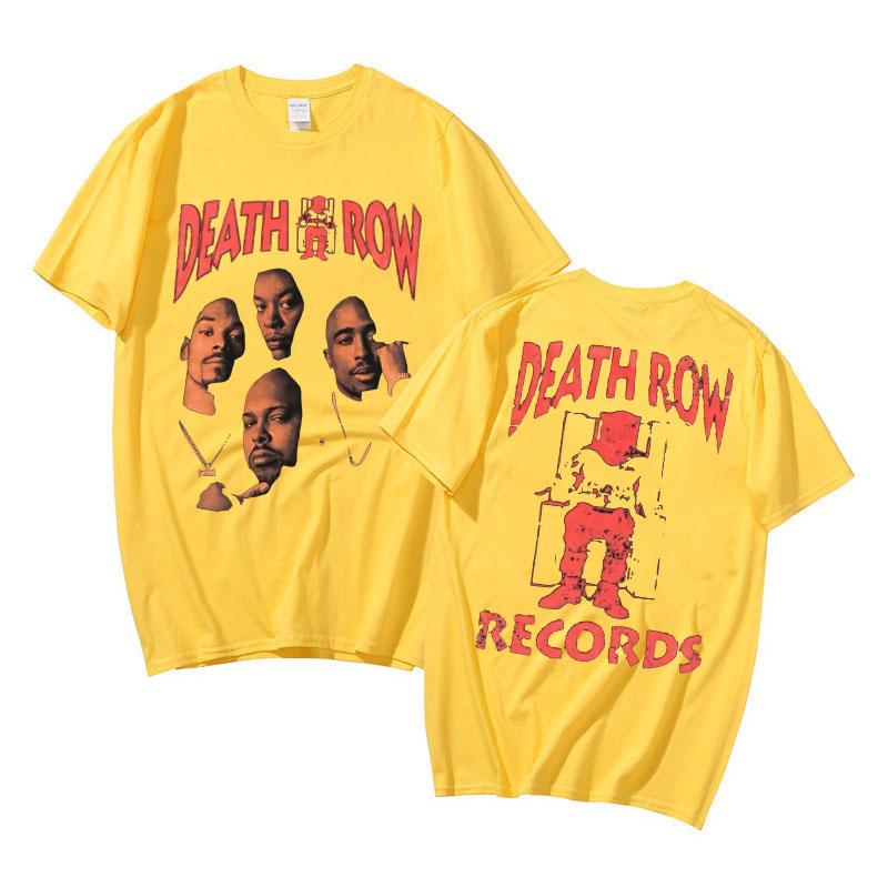 Pánske dámske grafické tričko s obojstrannou potlačou Death Row Records, hip-hopový štýl, pánske retro tričká, pánska móda, streetwear