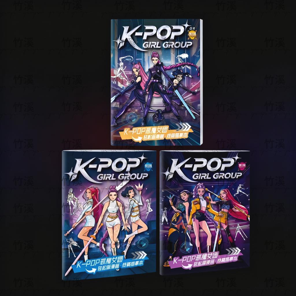 Kpop Demon Hunters Coloring Book: Cute Linear Drawings of Rumi, Mira, Zoey | Anime Character Stress Relief for Adults