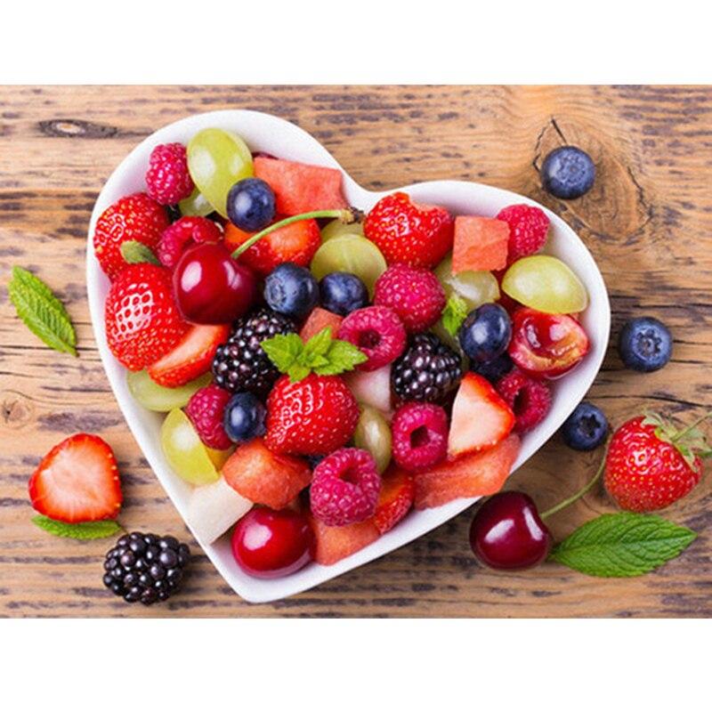 

5D Алмазная картина с фруктами, полная круглая дрель, Алмазная вышивка, вышивка крестом, полный набор, хрустальная мозаика, алмазный кухонный декор Full Round 40x50CM