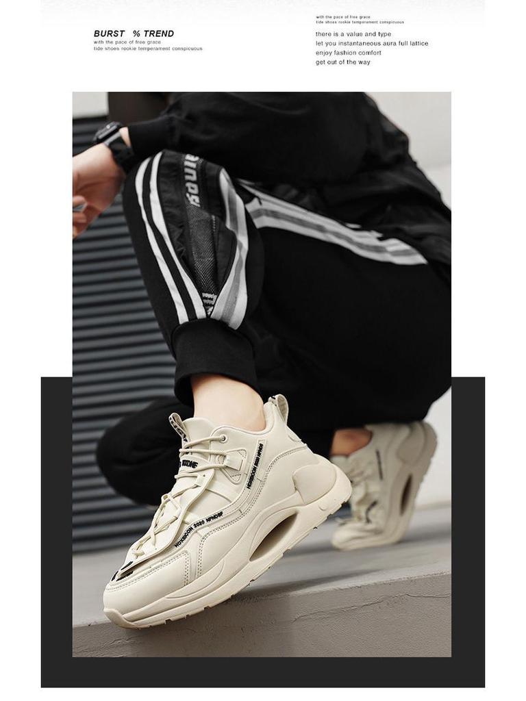 Men's Height-Boosting Leather Shoes: 10cm, 8cm, 6cm Options, Casual Sports, Thick-Soled for Autumn/Winter.