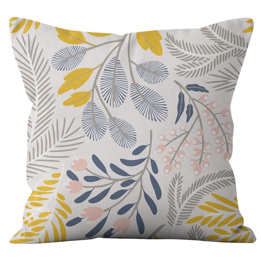 New Modern Simple Flower Leaf Print Pillowcase Home Sofa Cushion Cushion Cover