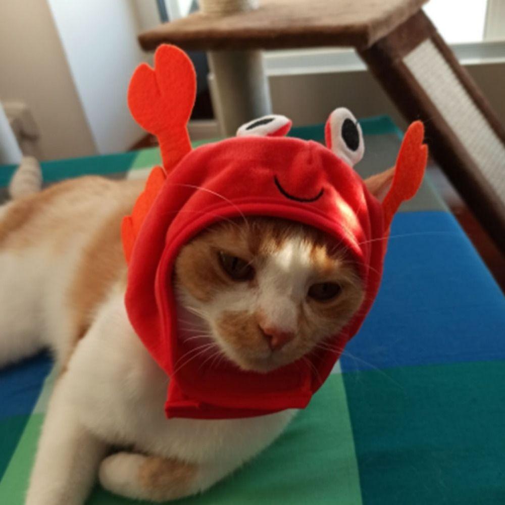 Soft Cat Frog Hat Animal Shape Pet Lobster Hat Puppy Hat Dog Crab Hat Cosplay Party