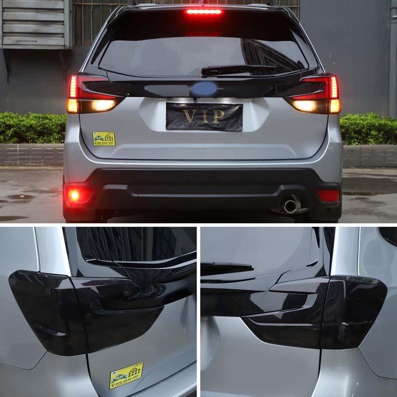 4x ABS plastic Black Car Tail Light Cover Brake Light Wide Indicator Protective Cover Suitable for Subaru Forester -2024