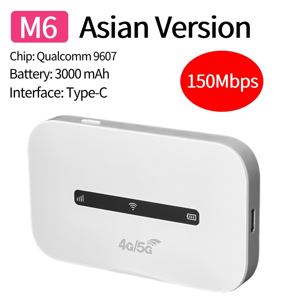 

M6 4G LTE Portable WiFi Hotspot 3000mAh 150Mbps Wireless Internet Router with SIM Card Slot Modem Router for Home Office Travel AU Version