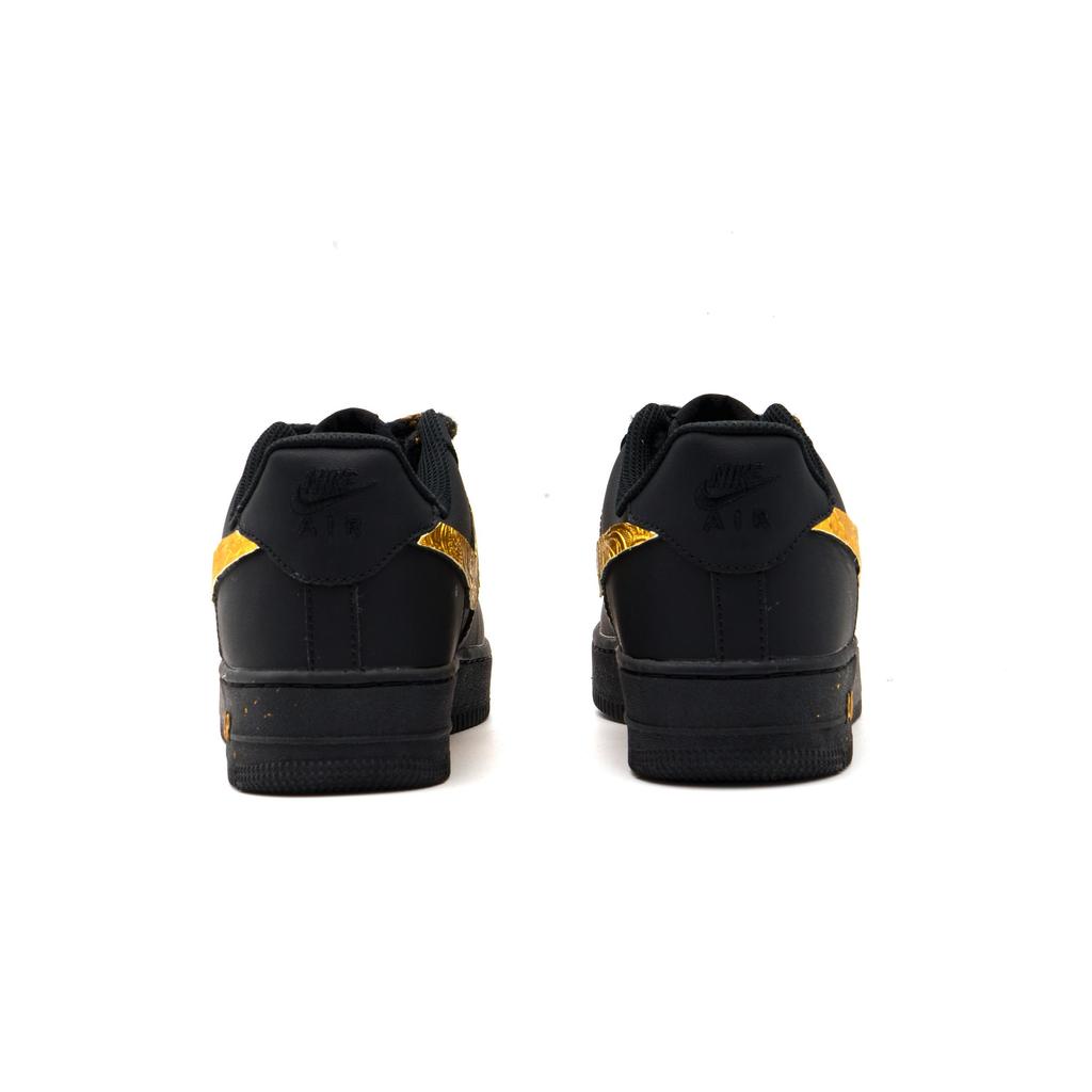Nike Air Force 1 Low Top Skateboard Shoes Unisex Black Gold CW2288-111(Team500-QD)