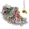 100Pcs Mix Polyester Cord with Jump Ring Lanyard Rope for Making Keychain DIY Craft Pendant Handmade Materials