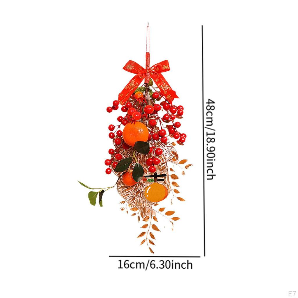 Chinesisches Jahr Dekoration Hängeartikel 18,9 Zoll Segensworte Rote Beeren für Zuhause Büro