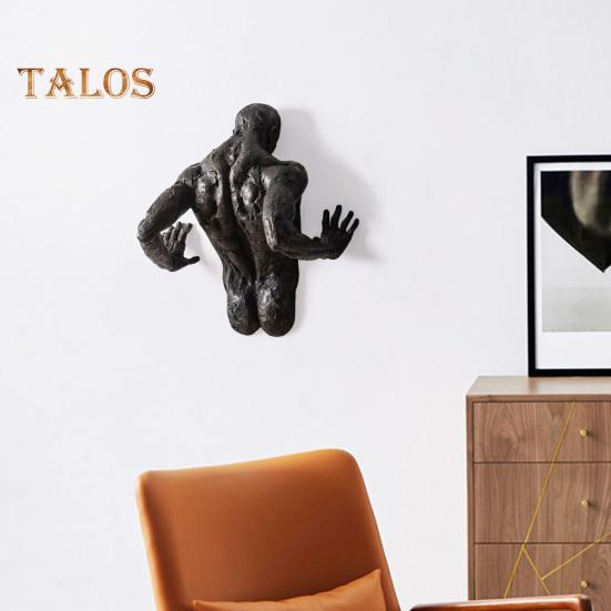 Male Abstract Sculpture Resin Art Wall Decor Human Body Statue Wall Mount Artistic Figure Sculpture for Home Living Room Gallery