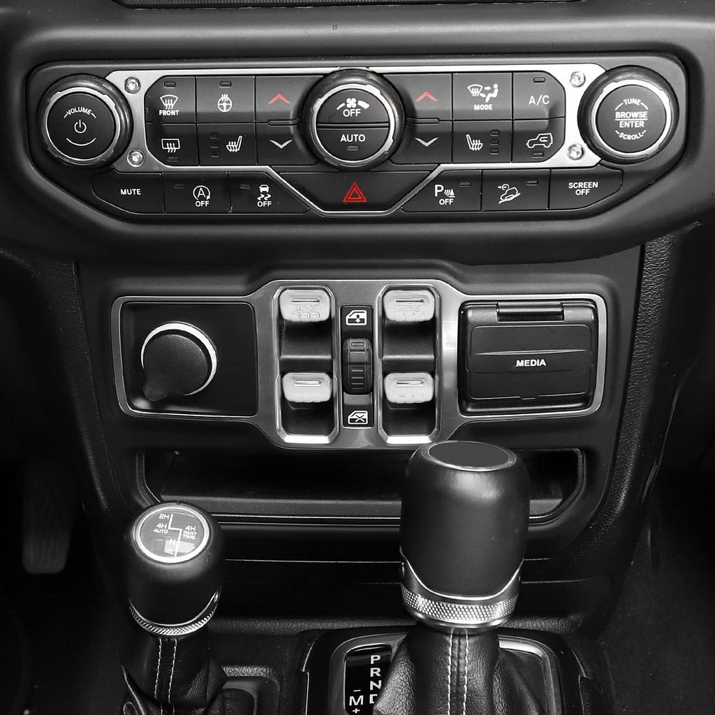 Window Switch Button Cover Trim Interior Accessories Fit for 2018-2025 Jeep Wrangler JL JLU & Gladiator JT(White)