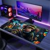Cosmic Monkey Large Desk Mat Non Slip Gaming Mouse Pad Stitched Edge Neon Bubble Keyboard Mat For Laptop Pc Office Stationery