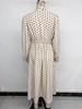 Herbst 2025 Retro Polka-Dot Midi-Kleid mit Schleifenkragen und langen Ärmeln