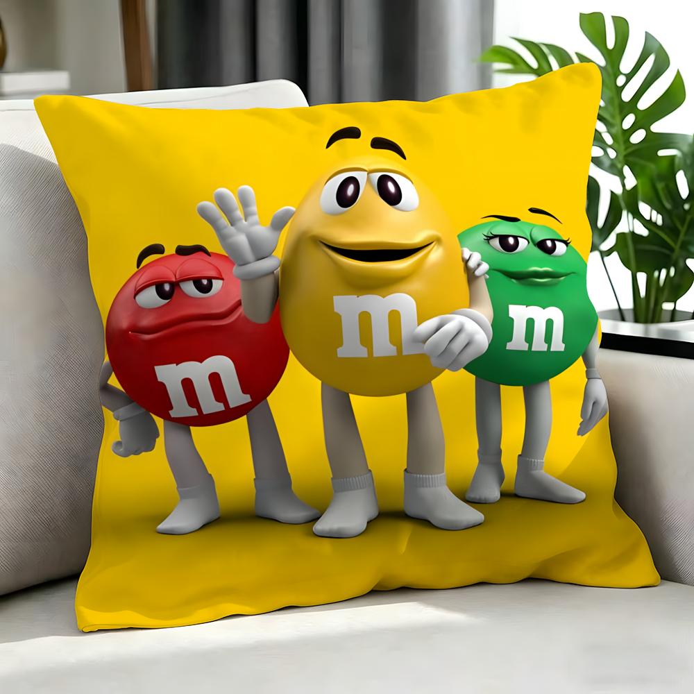 Food M&M'S Cushion Cover Cushion Cover Set 4Pcs 50X50 45X45 40X40 Pillowcase Decorative Sofa Home Decor