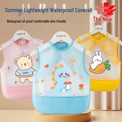 Waterproof Summer Infant Bib: Anti-Stain Sleeveless Smock for Boys and Girls