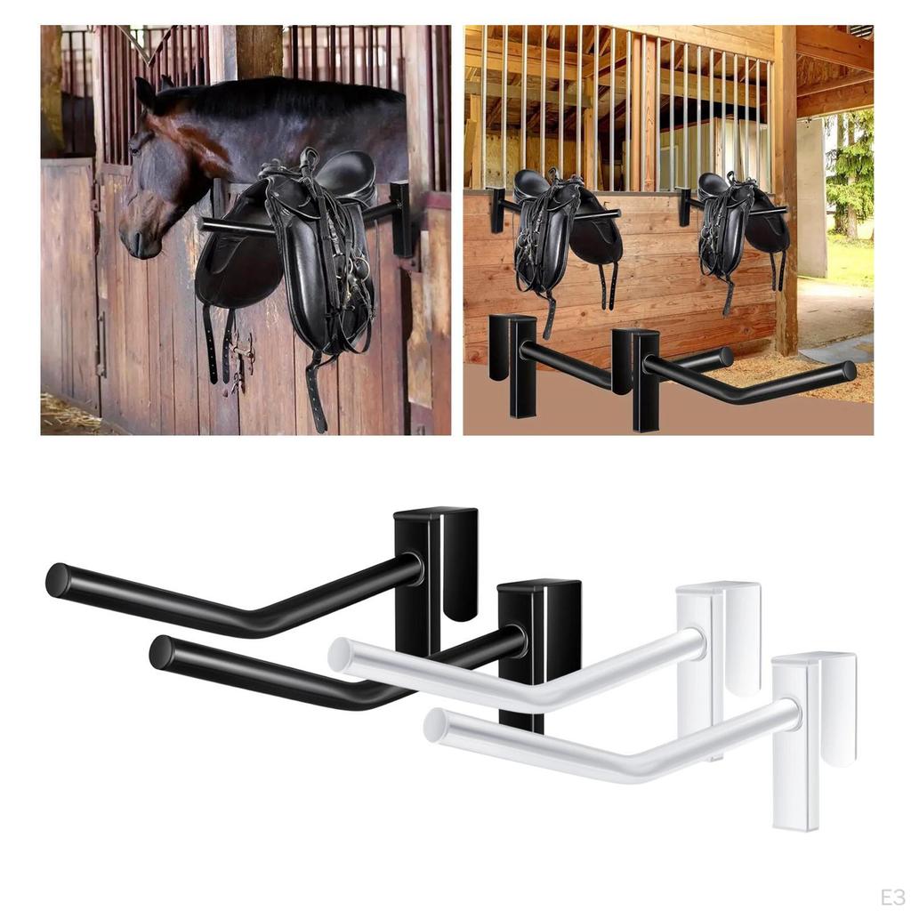2 Pieces Horse Saddle Rack Organizer Removable Heavy Duty Stand Single Bar for Equestrian