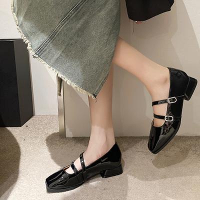 Fashion 2024 Spring Autumn Women Flats Shoes Fashion Shallow Buckle Ladies Shoes Soft Leather Women's Mary Jane Shoes