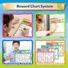 D-FantiX Reward Chart for Kids - Pad with 27 Chore Charts, Magnetic Behavior Chart for Kids at Home, Sticker Chart to Motivate Responsibility and