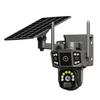 V380 Solar 4G HD Three-Lens Outdoor Camera with Night Vision and WiFi for Orchard Monitoring