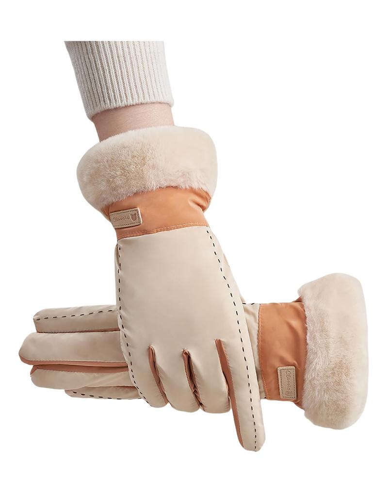 OLATONG Winter Smartphone Winter Perfect for Outdoor or as a Gift Women's Gloves, Compatible, Waterproof, Fleece-Lined, Cute, Warm, Fluffy, Accessory,