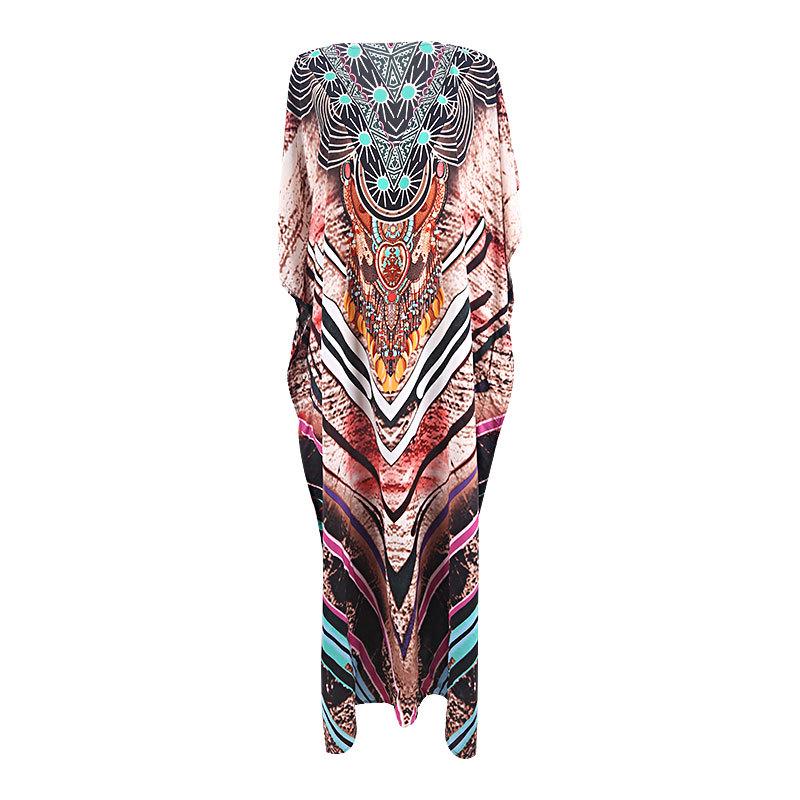 Beach Vacation Loose-Fit Rayon Print Cover-Up Shirt