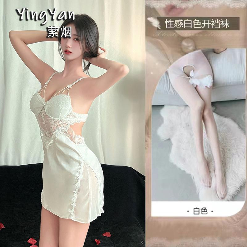 Sex Underwear Sexy Belt Chest Pad Suspender Lace Hollow Back Nightgown Two-piece Set