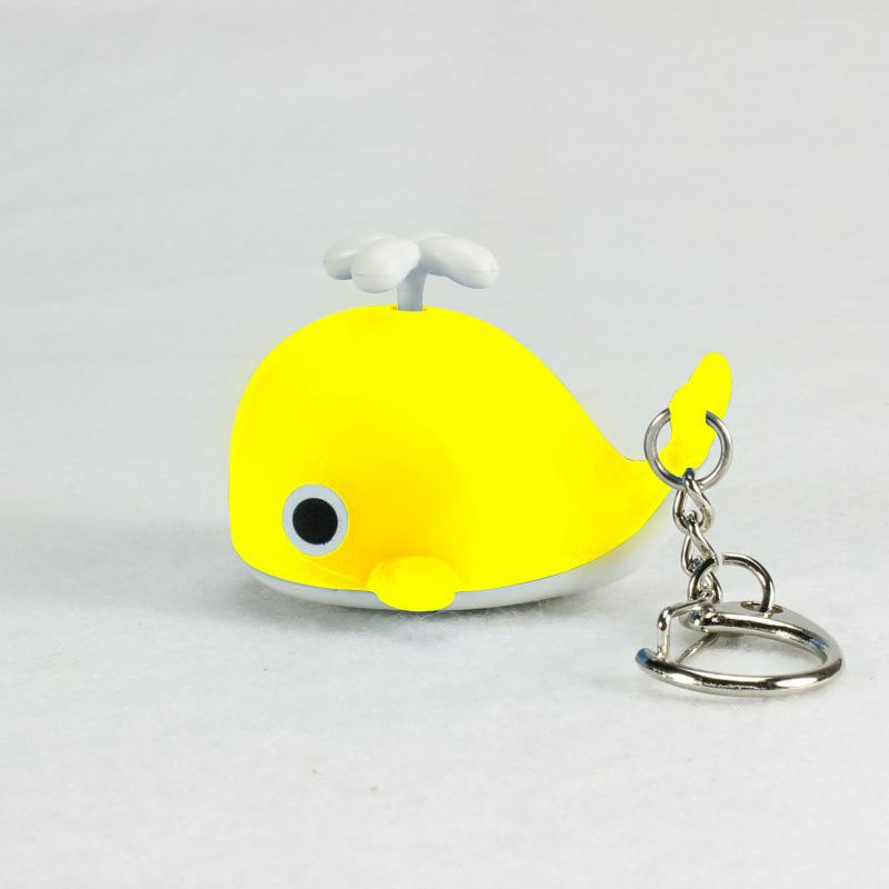 Whale LED Sound Keychain Mini Flashlight & Bag Pendant