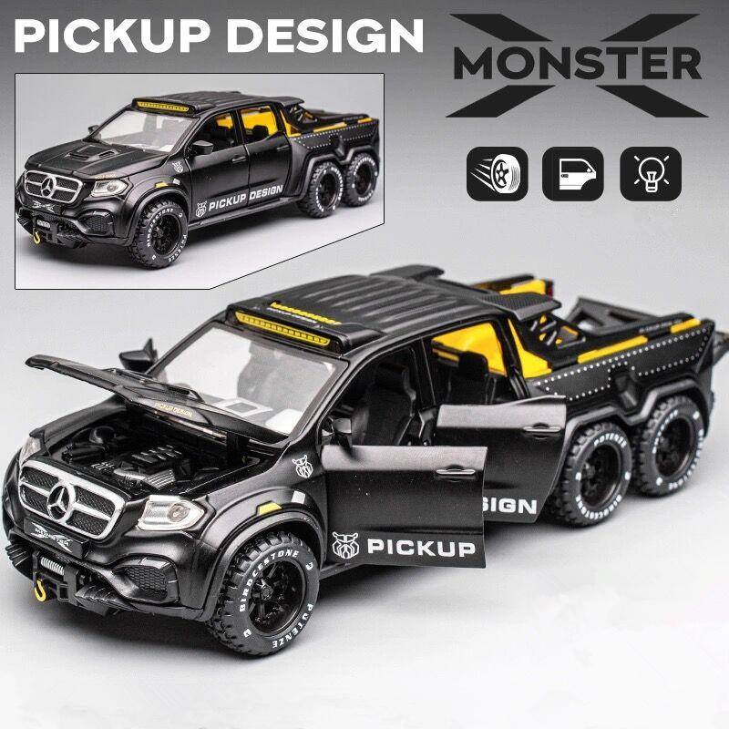 

Новый 1/28 X-class EXY 6X6 Pickup Metal Diecast Alloy Toy Cars Models Trucks For Boys Children Kids Off-road Vehicles Collection Gift чёрный