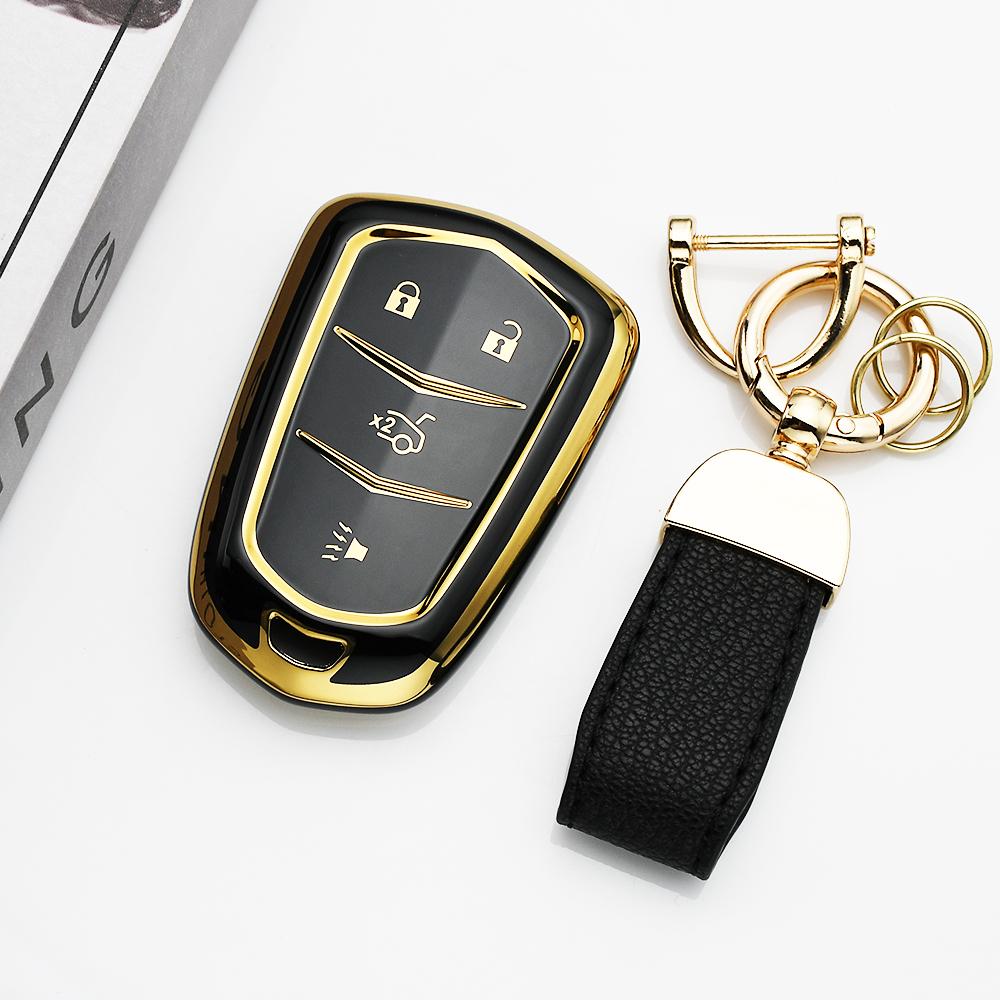 4/5 Buttons Shell Fob Holder Tpu Car Key Cover Case For Cadillac Ats Ct6 Cts Dts Xt5 Escalade Esv Srx Sts Xts Elr 2014 -