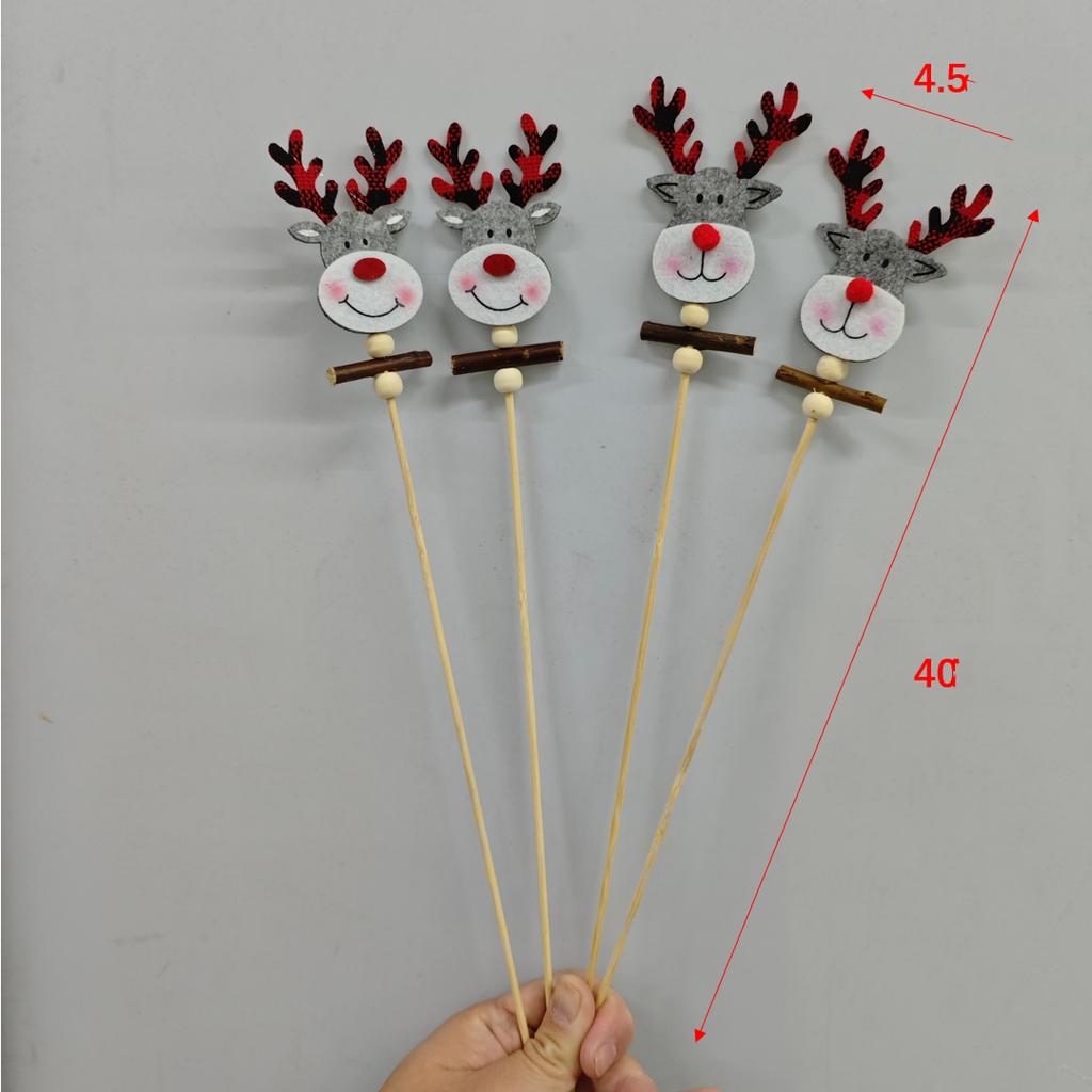 Decorations for Christmas, Creative Decorations for Elk, Snowman, Card Insertion, Santa Claus Cartoon, Plush Flowers Bouquet