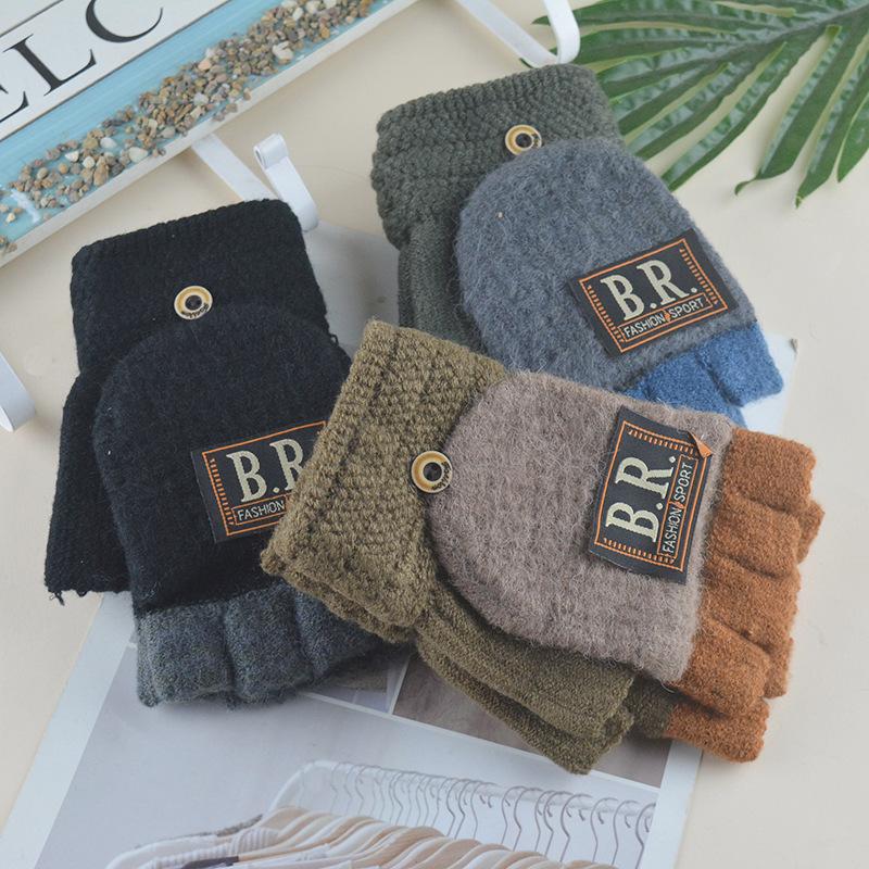 New Men's Half Finger Flip Gloves