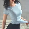Nuova maglietta fitness ad asciugatura rapida da donna, T-shirt sportiva da corsa, abbigliamento da yoga attillato