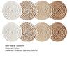 Boho Cotton Coaster Set with Holder Absorbent Heat-Resistant Placemats for Kitchen Dining Non-Slip Reusable Rustic Home Decor for Cups Mugs