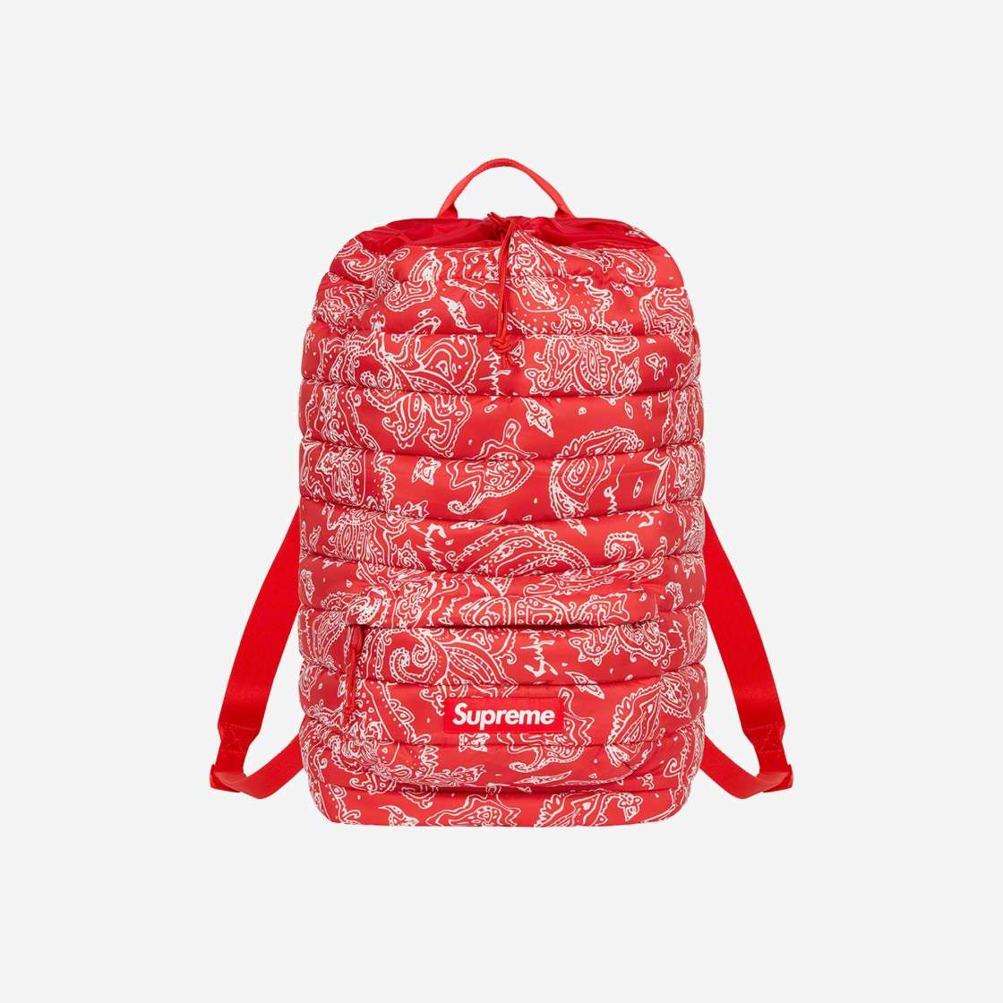 

Рюкзак Supreme Puffer Красный Пейсли 22FW -