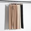 Summer Ladies Ice Silk Light Wide Leg Trousers Girl Solid Color High Waist Loose All-match Straight Casual Pants