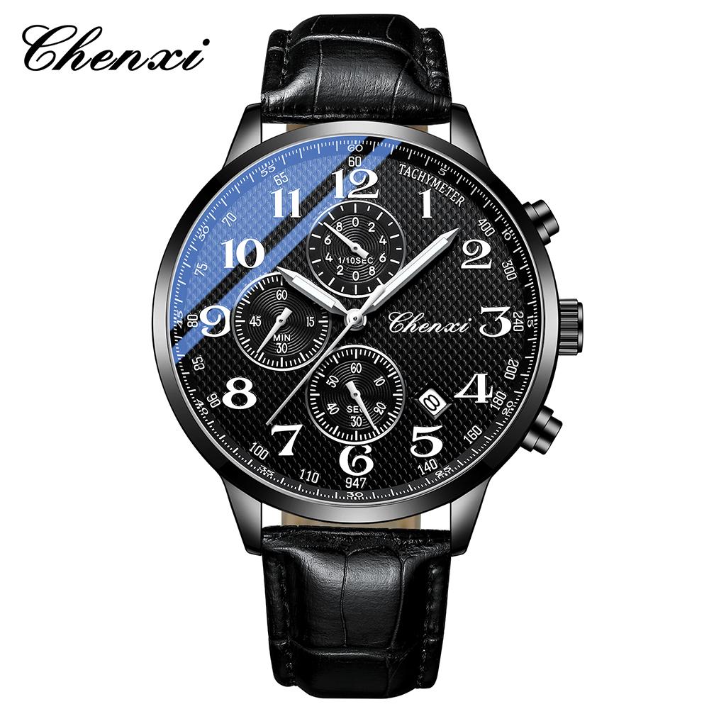 CHENXI Business Watches For Men Multi-functional Fashion Quartz Man Watch Calendar Luminous Chronograph Men's Wristwatches