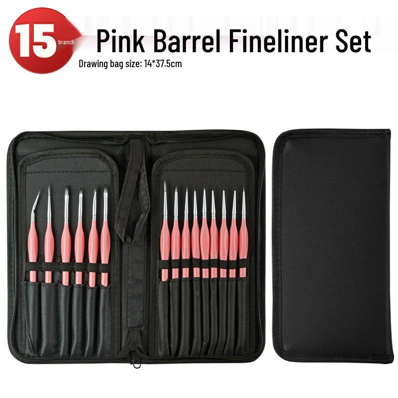 Foreign Trade Nylon Painting Brush Set - 10 Pieces, Red & Blue Handles, Flat Gouache & Oil Brushes