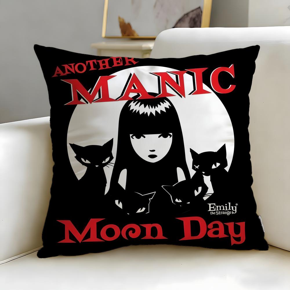 cartoon character Emily the Cool Strang Cushion Cover Soft  EasyWash Pillow Case  Versatile for Couch Bed Travel and Office