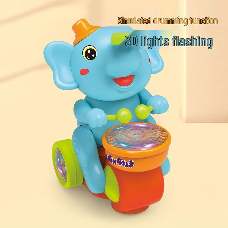 Musical Elephant Toy Motorcycle with Lights & Hovering Ball