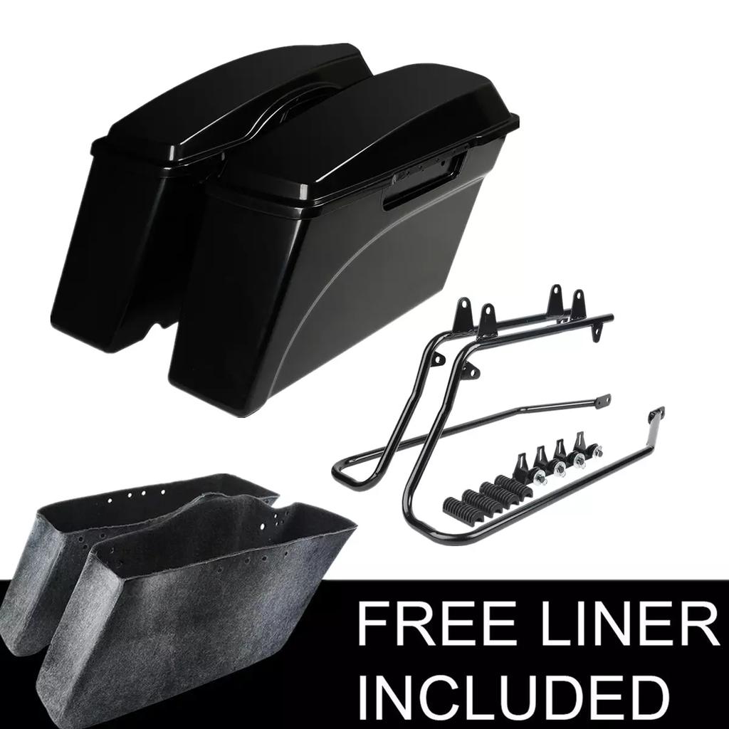 Motorcycle Saddle Bags Bag Conversion Brackets For Harley Softail Heritage Deluxe FXST 1984-2017