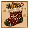 Sparkling 3D Painting Canvas DIY Christmas Faux Pearl Art Kit with Frame, Santa Winter Holiday Theme Craft Supplies Beads for Adults Beginner,