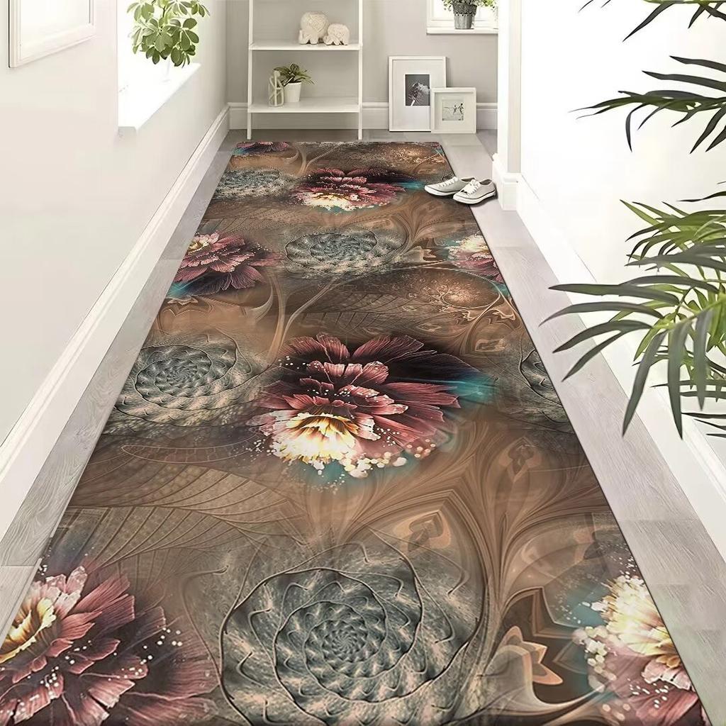 Covor modern 3D cu Flori pentru hol Covor lung de lux pentru hol Covoraș Decor Acasă pentru Scări Coridor Alee Scări