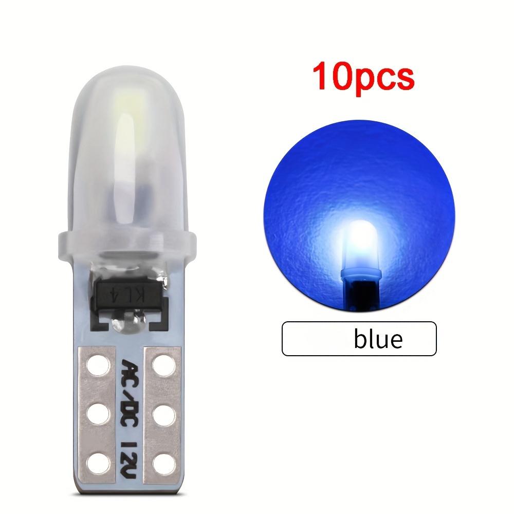 10pcs T5 Car Dashboard Instrument Panel Lamp LED Indicator Wedge Light Bulb