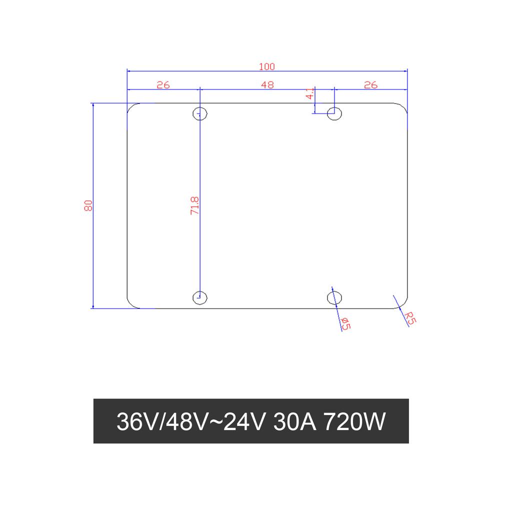 WaterProof 36V/48V to 24V 30A 720W Step Down DC/DC Power Converter Regulator