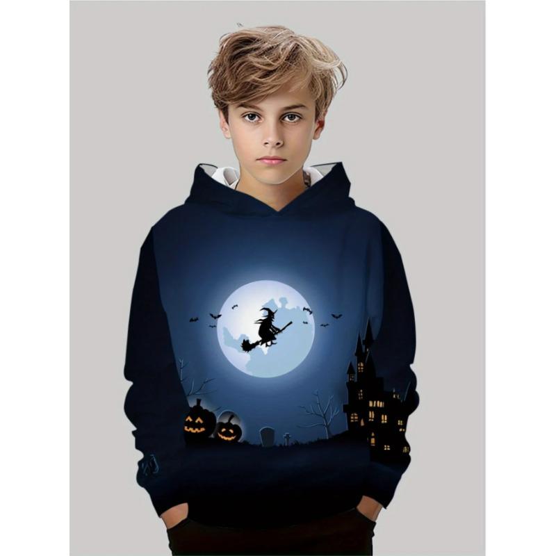 Herbst 3D Halloween Bedruckte Hoodies Modische Lässige Sport Langarm Kinder Jungen Kapuzen-Sweatshirts